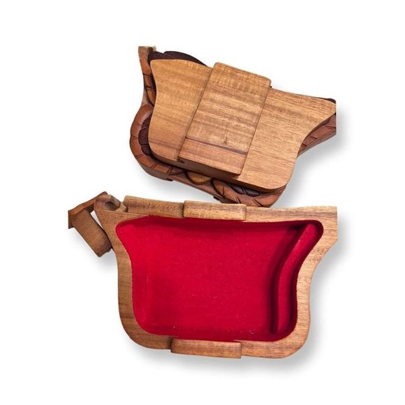 Butterfly Brooch Pin Jewelry Puzzle Wood Box Storage 14 Pieces Accessories - Picture 5 of 9